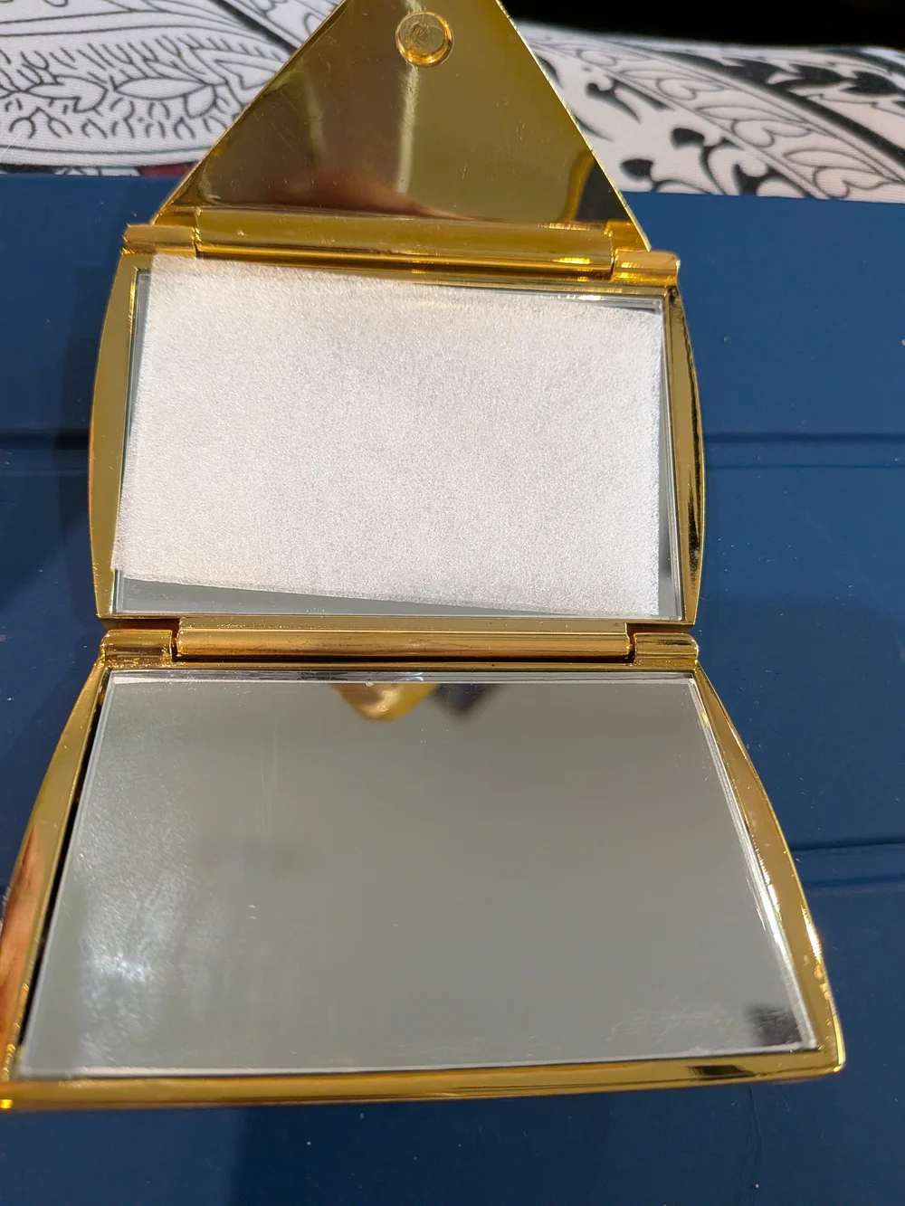 Vintage Gold Compact Mirror Shiny Envelope Style